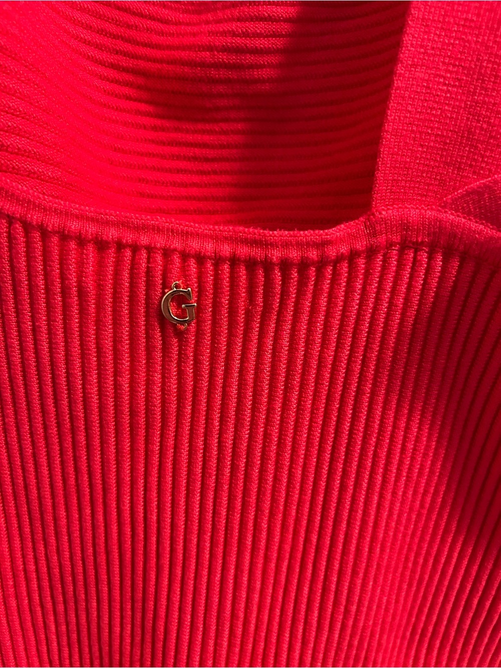 Red Ribbed Bodycon Dress - Picture 3 of 3